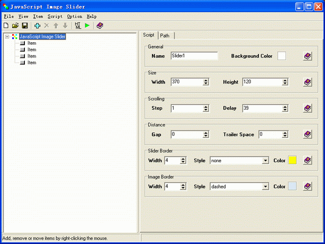 JavaScript Image Slider 1.1 software screenshot