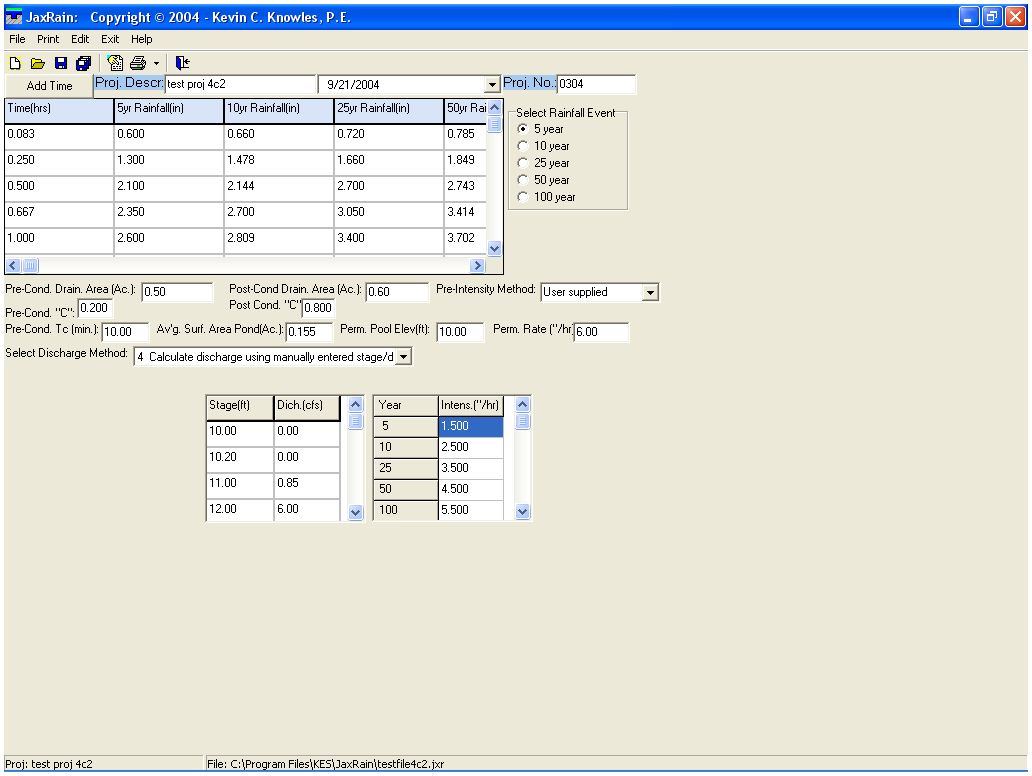 JaxRain 1.00 software screenshot