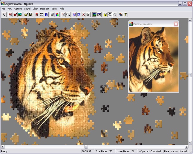 Jigsaw Mania 2.1 software screenshot