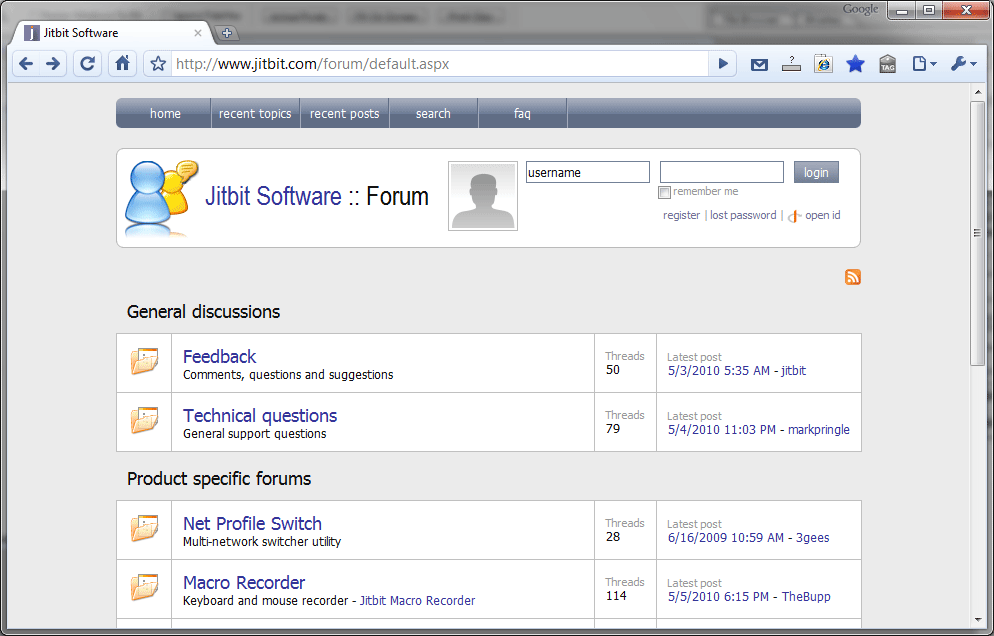 Jitbit Forum 7.1.4 software screenshot