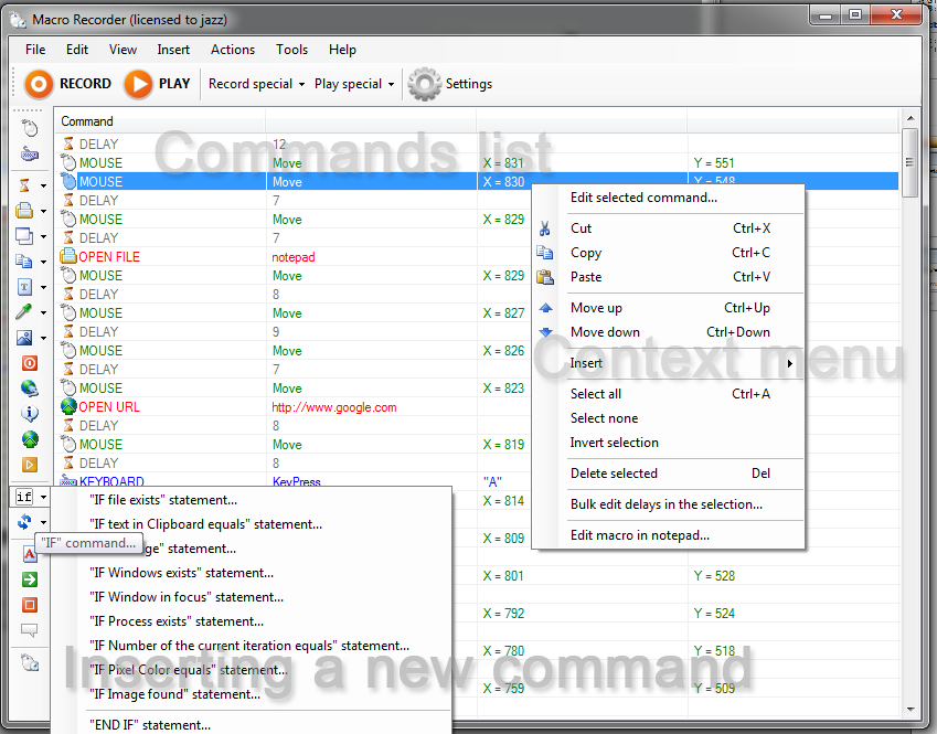 Macro Recorder 5.8.0 software screenshot
