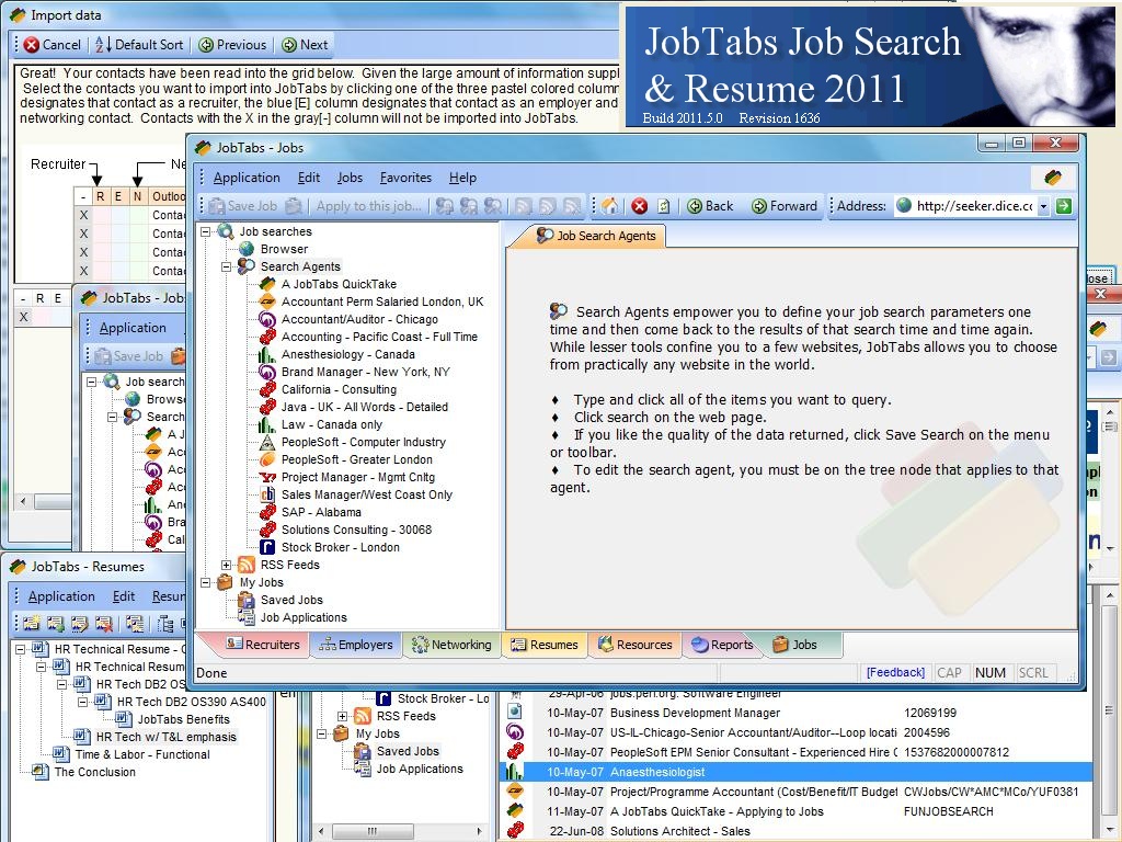 JobTabs Job Search and Resume 2011 5.0.0.1626 software screenshot