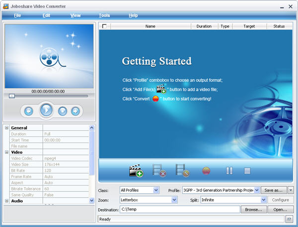 Joboshare Video Converter 3.2.0.0420 software screenshot