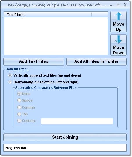 Join (Merge, Combine) Multiple Text Files Into One Software 7.0 software screenshot