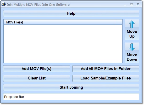 Join Multiple MOV Files Into One Software 7.0 software screenshot