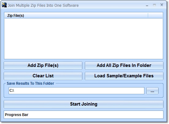 Join Multiple Zip Files Into One Software 7.0 software screenshot