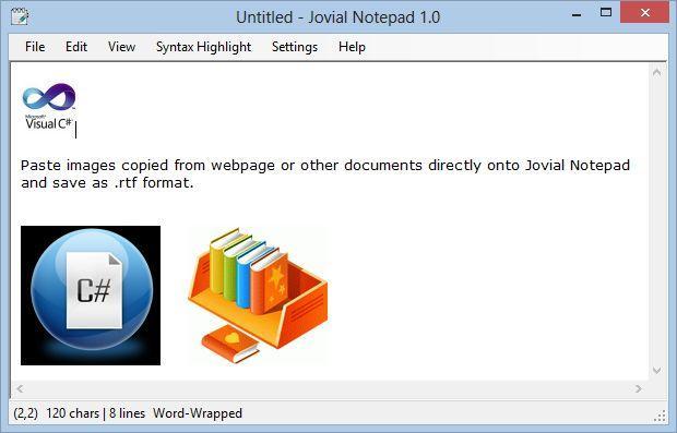 Jovial Notepad 1.8 software screenshot