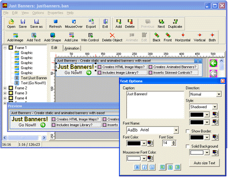 Just Banners 4.01 software screenshot