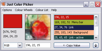 Just Color Picker 4.6 software screenshot