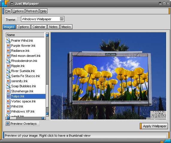 Just Wallpaper 3.5 software screenshot
