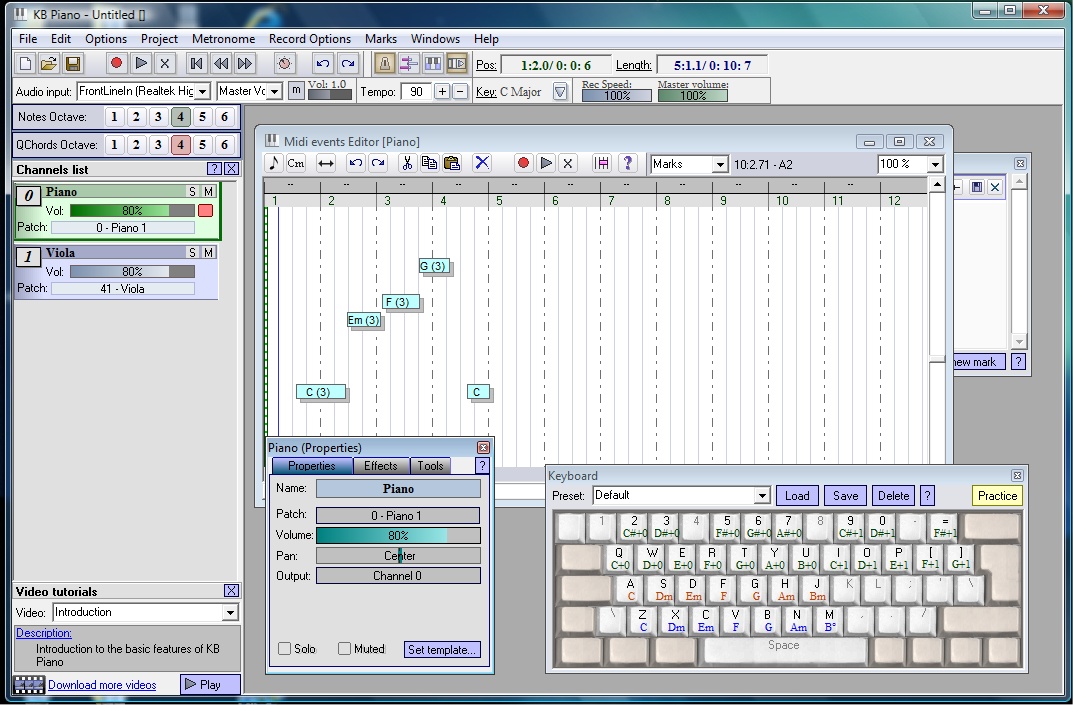 KB Piano 2.4.4 software screenshot