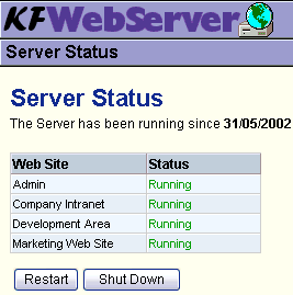 KF Web Server 2.5 software screenshot