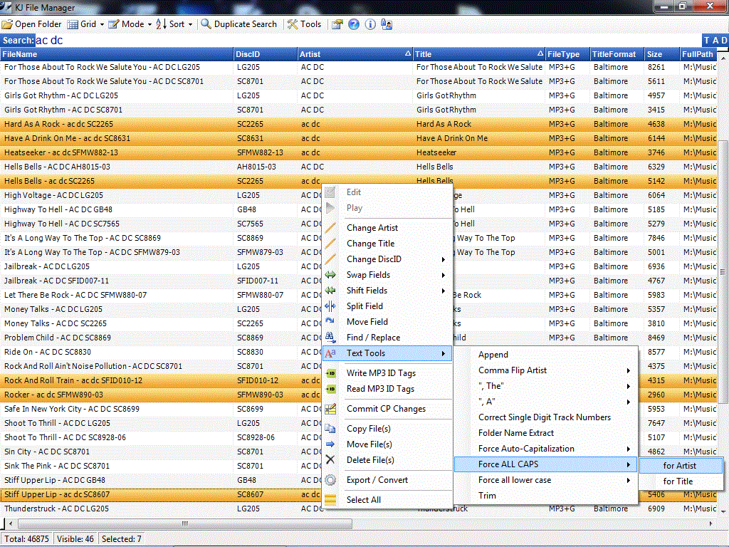 KJ File Manager 3.5.2 software screenshot