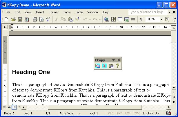 KKopy 1.05 software screenshot