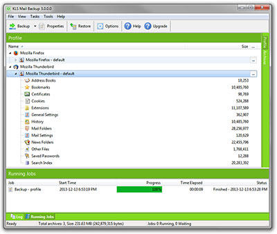 KLS Mail Backup 4.0.0.5 software screenshot