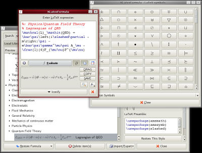 KLatexFormula 3.3.0 software screenshot