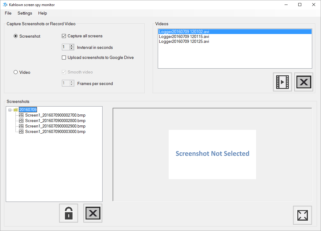 Kahlown screen spy monitor 5.6 software screenshot