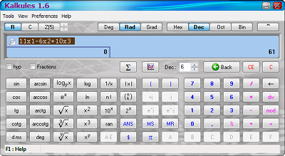 Kalkules 1.9.4.23 software screenshot