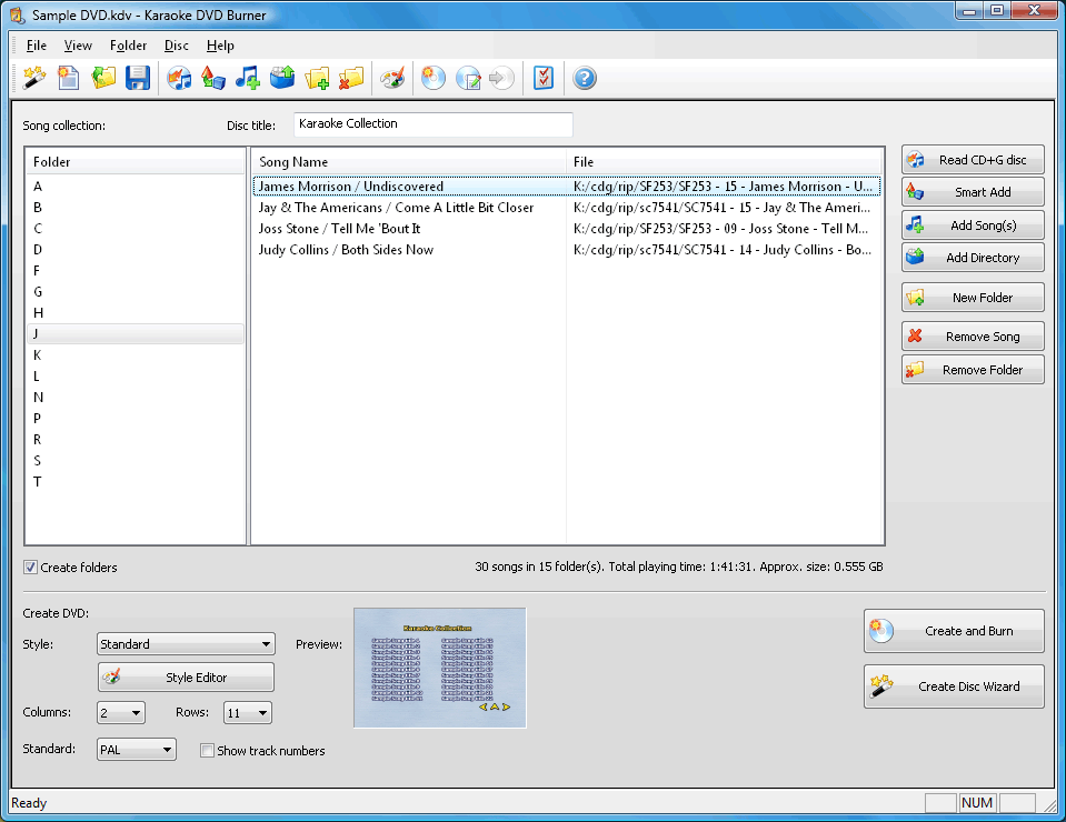 Karaoke DVD Burner 1.0.41 software screenshot