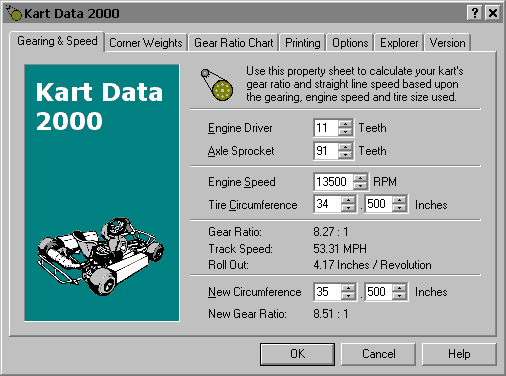 Kart Data 2000 3.0 software screenshot