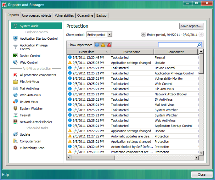 Kaspersky Endpoint Security 8.1.0.1042 software screenshot