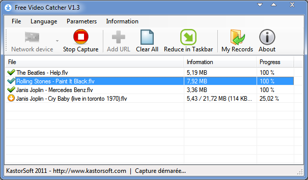Kastor - Free Video Catcher 2.3 software screenshot