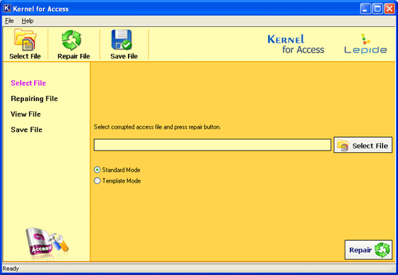 Kernel Access Database Repair Software 11.02.01 software screenshot