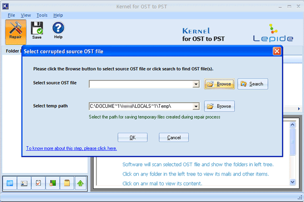 Kernel Exchange OST Recovery Software 11.07.01 software screenshot