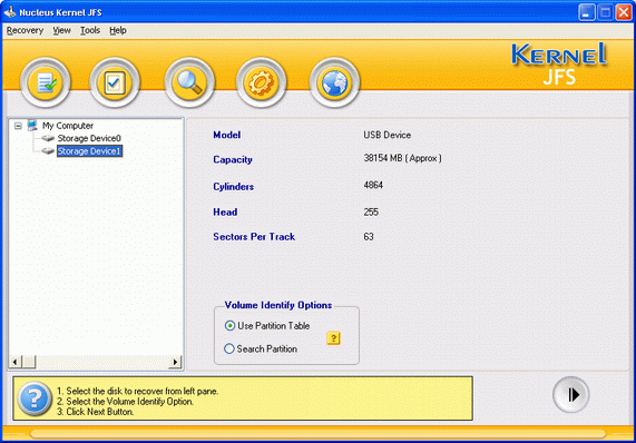 Kernel - JFS Partition Recovery Software 4.02 software screenshot