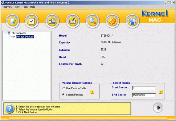 Kernel Macintosh - Data Recovery Software 4.03 software screenshot