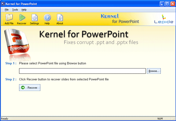 Kernel PowerPoint - Repair Powerpoint Files 10.11.01 software screenshot