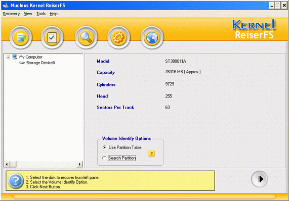 Kernel ReiserFS - Data Recovery Software 4.02 software screenshot