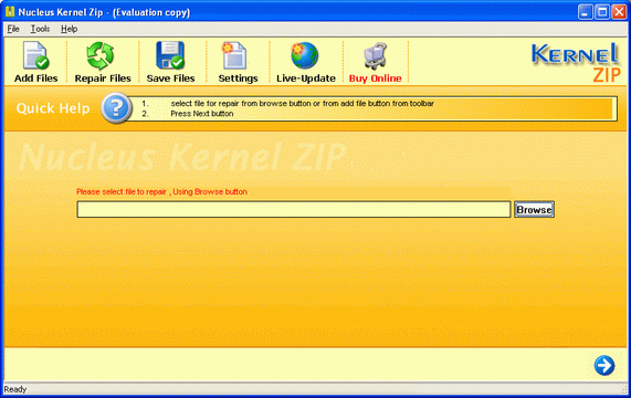 Kernel ZIP - Repair Corrupt ZIP Files 11.10.01 software screenshot