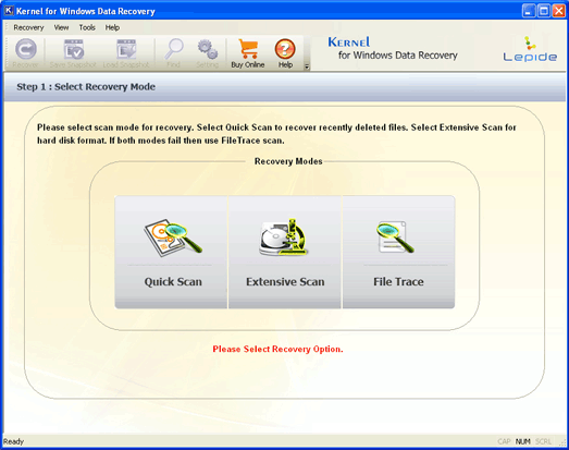 Kernel for NTFS - Data Recovery Software 4.03 software screenshot