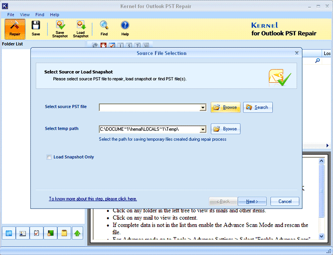 Kernel for Outlook PST Repair 13.02.01 software screenshot