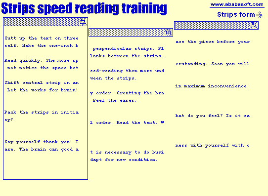 Key words perception Speed reading 2.1 software screenshot