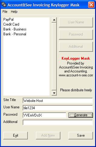 KeyLogger Mask 1 software screenshot