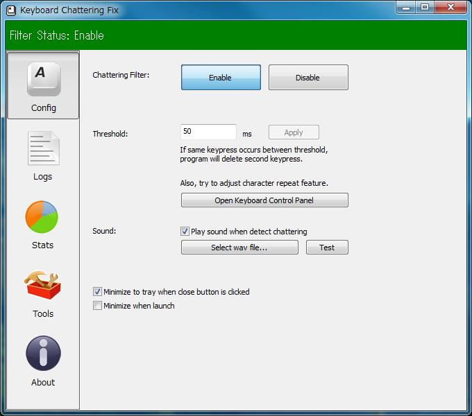 Keyboard Chattering Fix 0.0.1 Beta software screenshot