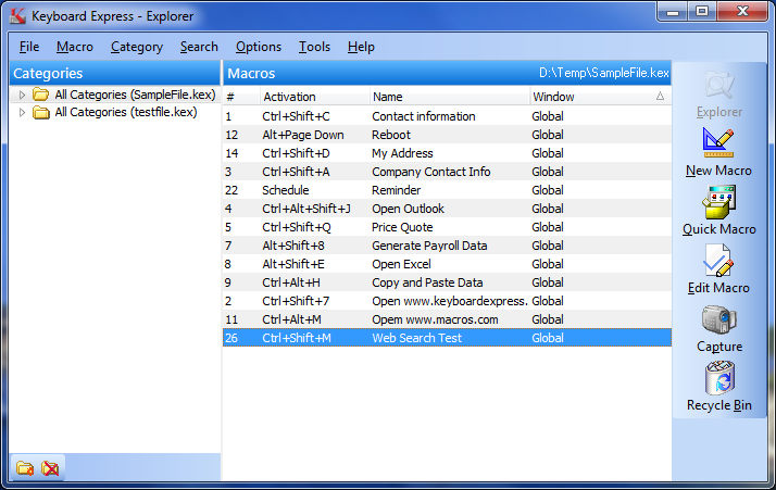 Keyboard Express 4.2.0.1 software screenshot