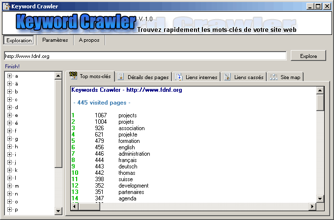 Keyword Crawler 1.1 software screenshot