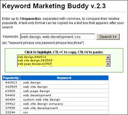Keyword Marketing Buddy 2.3 software screenshot