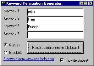 Keyword Permutation Generator 1 software screenshot