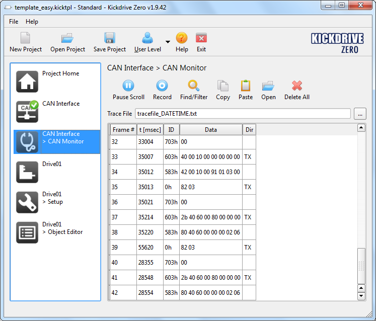 Kickdrive Zero 2.0.16 software screenshot