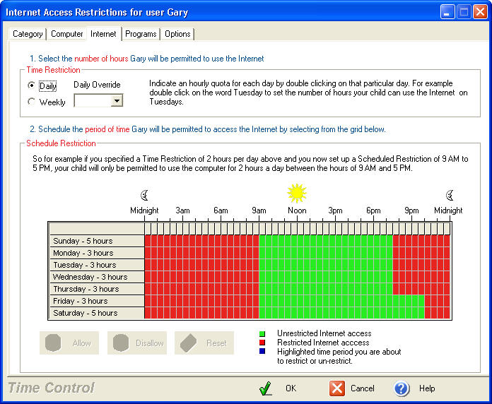 KidsWatch Time Control 3.0 software screenshot