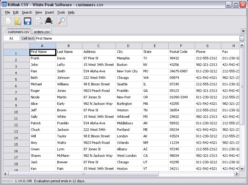Killink CSV 1.14 software screenshot