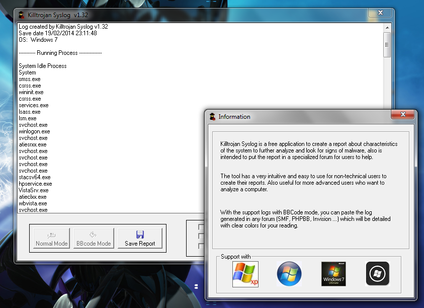 Killtrojan Syslog 1.44 software screenshot