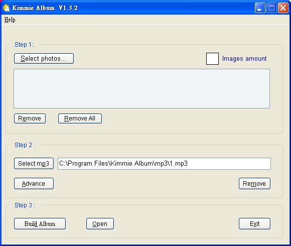 Kimmie Album 1.3.2 software screenshot