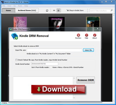 Kindle DRM Removal 4.17.211.390 software screenshot