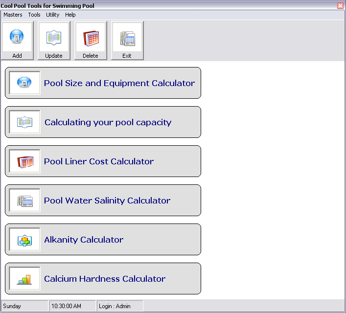 Kool Swimming Pool Tool 1.0 software screenshot