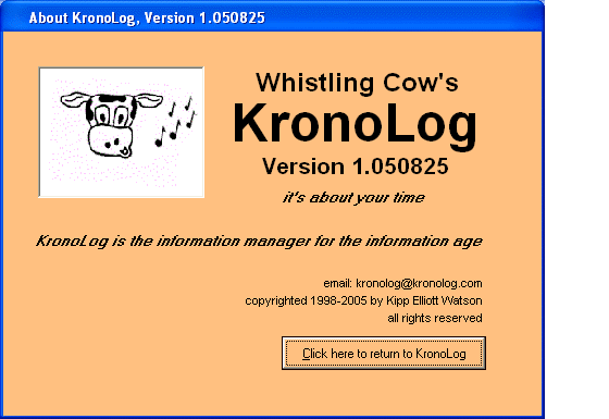 KronoLog 1.050825 software screenshot